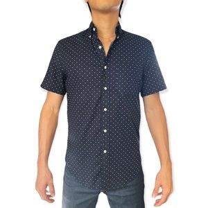 J. Crew Polka Dot Button Up Shirt Blue Size Small